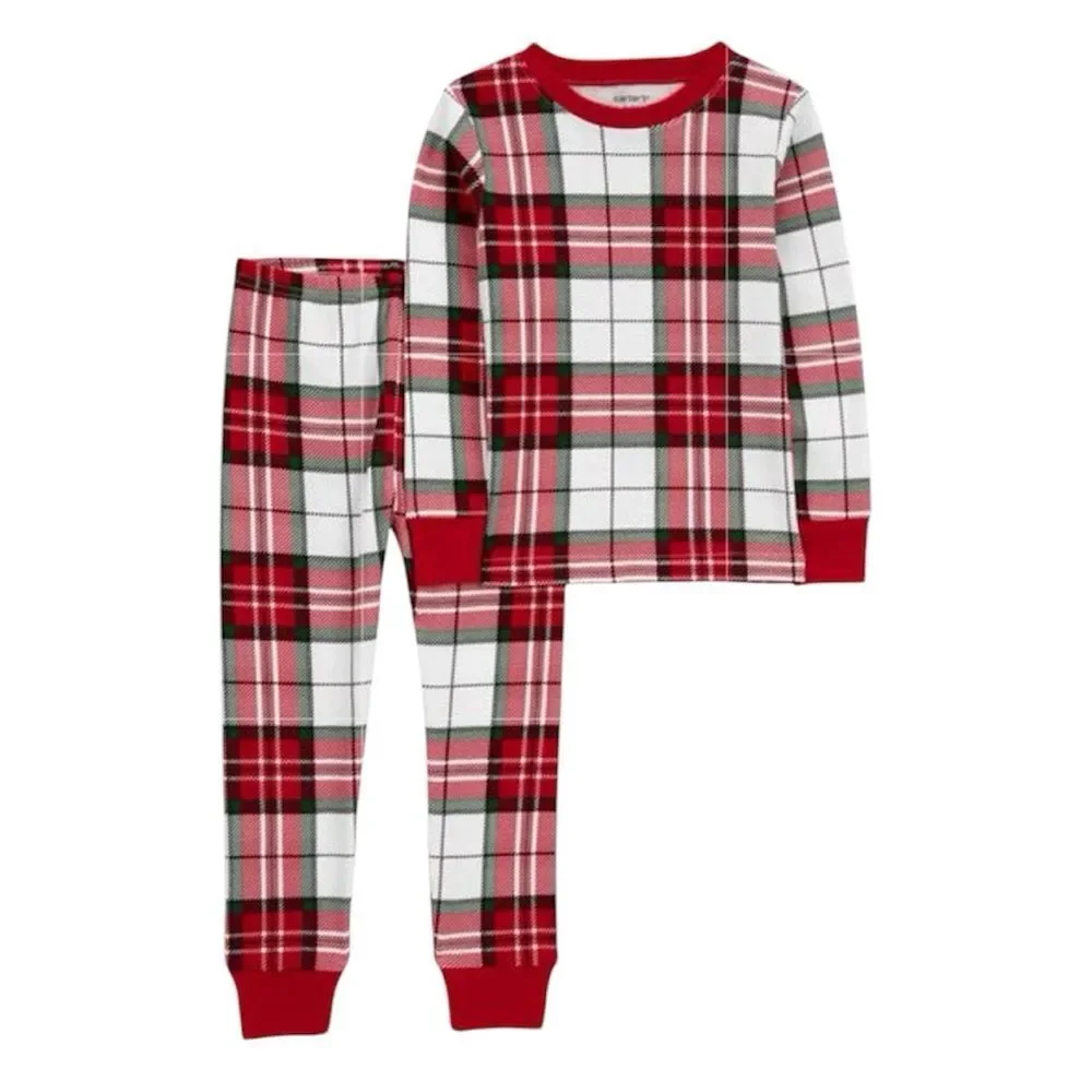 Carter’s Holiday Plaid Cotton PJ Pajama Set Size 2T Unisex
